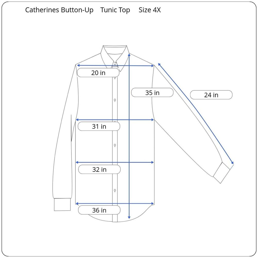 Catherines Button-Up Tunic Top Blouse 4x Red Mult… - image 7